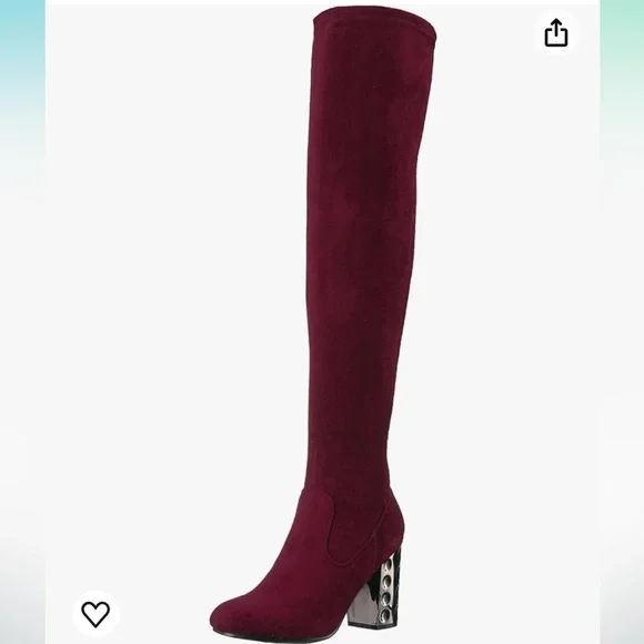Maroon Over the Knee Carlos Santana Boots - Picture 2 of 7